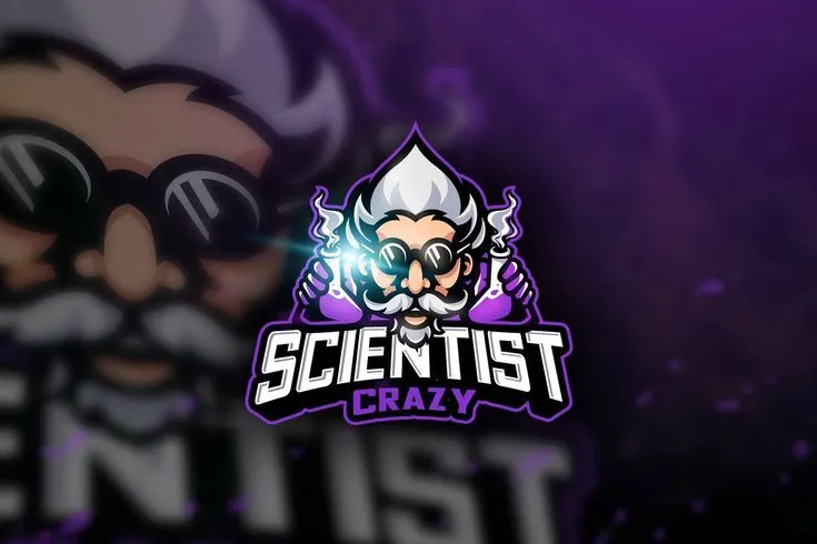 Scientist Crazy mascot logo